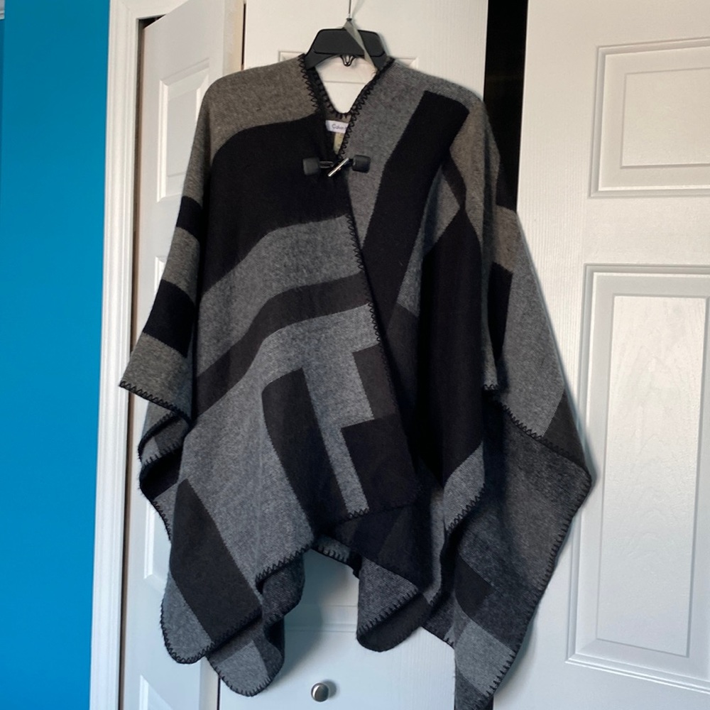 Calvin Klein Wrap Shawl Poncho-one size fits most